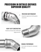 AGUTEA 304 Stainless Steel Street Elbow Pipe Fitting, 45 Degree, NPT Male Pipe to NPT Female 304 Stainless Pipe Fitting (Pack of 1) (1/2 INCH)
