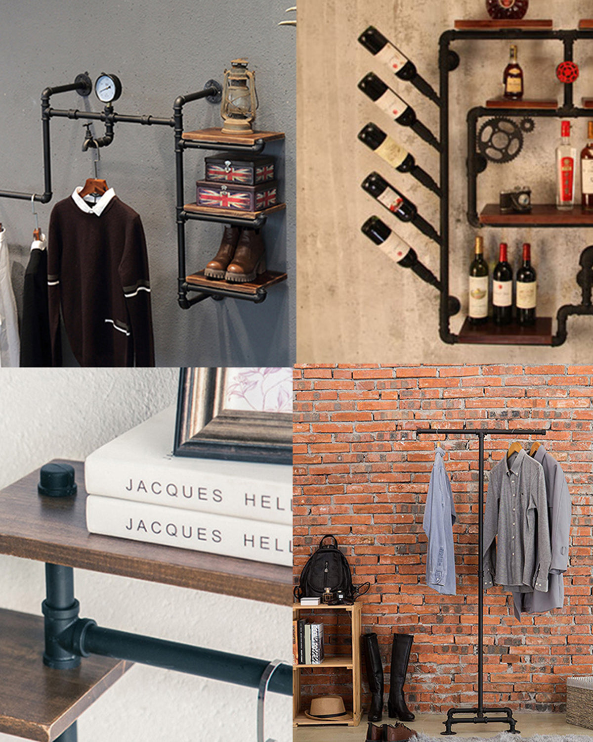 Black Cast Iron Pipe Fitting Cap Suitable for Vintage Shelf Support DIY Pipe Decoration Furniture Safety Decorative Cap (Pack of 4) (1 INCH)