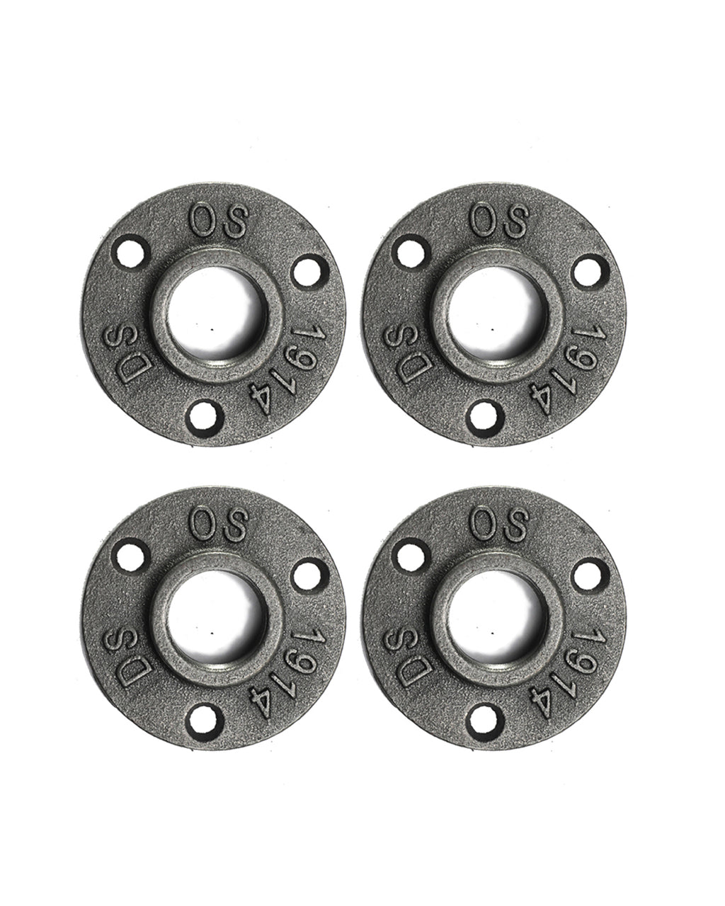 AGUTEA Cast Iron Floor Flange Fittings -Black Pipe Flange for DIY Furniture, Shelving, Industrial Decor (4 Pack)