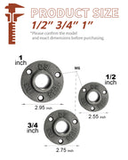 AGUTEA Cast Iron Floor Flange Fittings -Black Pipe Flange for DIY Furniture, Shelving, Industrial Decor (1 Pack)