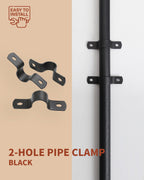 AGUTEA Black U-Clamps Metal Pipe Clamps 2-Hole U-Brackets Suitable for DIY Pipe Fixing 1 INCH 3/4 INCH (Pack of 6)
