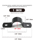 AGUTEA Black U-Clamps Metal Pipe Clamps 2-Hole U-Brackets Suitable for DIY Pipe Fixing 1 INCH 3/4 INCH (Pack of 6)