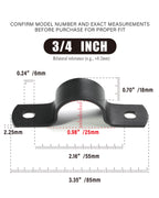 AGUTEA Black U-Clamps Metal Pipe Clamps 2-Hole U-Brackets Suitable for DIY Pipe Fixing 1 INCH 3/4 INCH (Pack of 6)