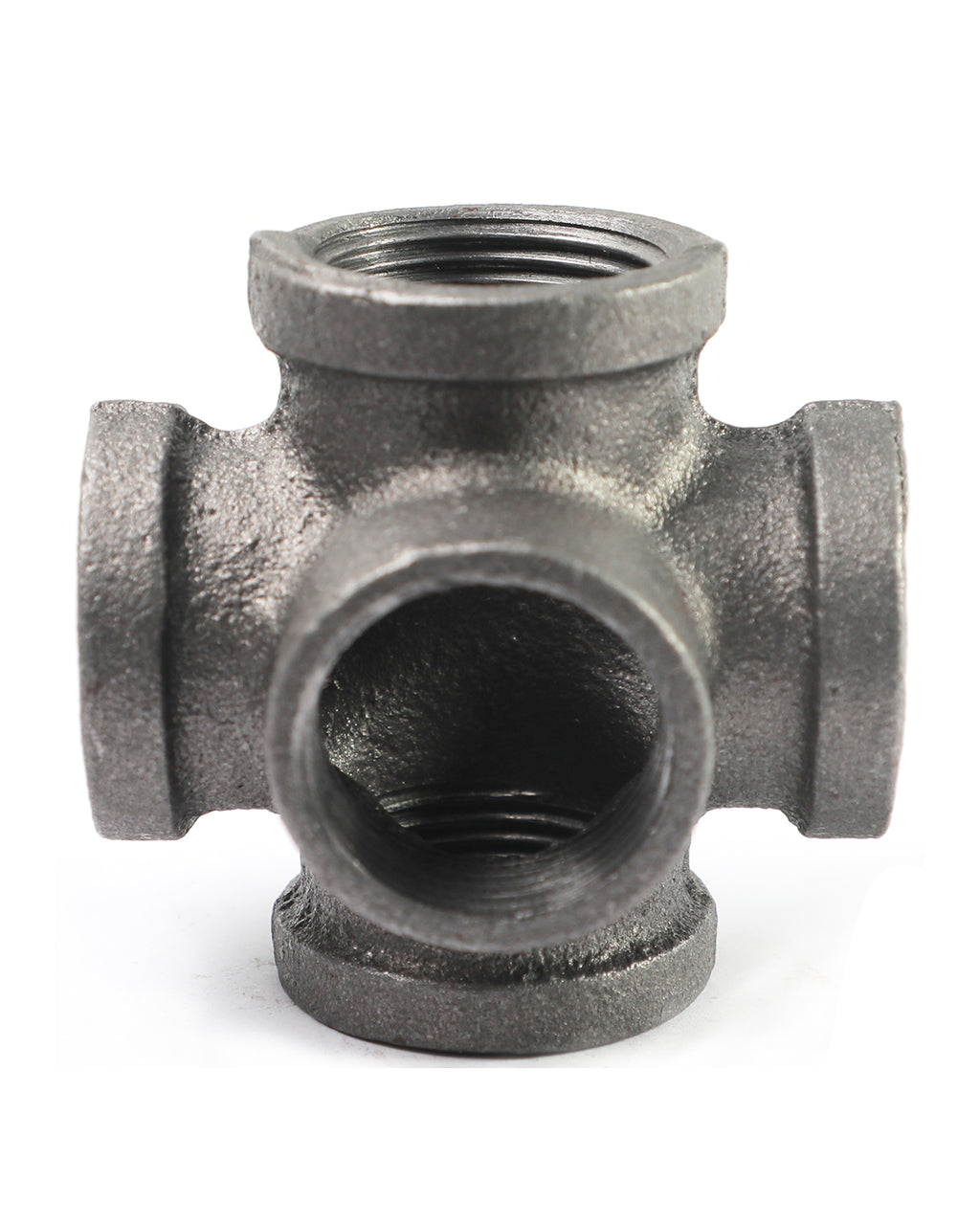 AGUTEA Black 5-way Side Exit Cross,Cast Iron Pipe Fitting Cast Iron Angle Pipe Fitting for Vintage Style DIY Projects/Furniture/Shelves (Pack of 1)