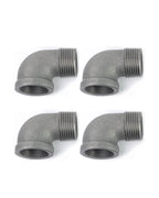 AGUTEA Black malleable cast iron 90 degree elbow fittings female to male interconnects connectors and fittings for vintage DIY furniture tables and shelves (Pack of 4)