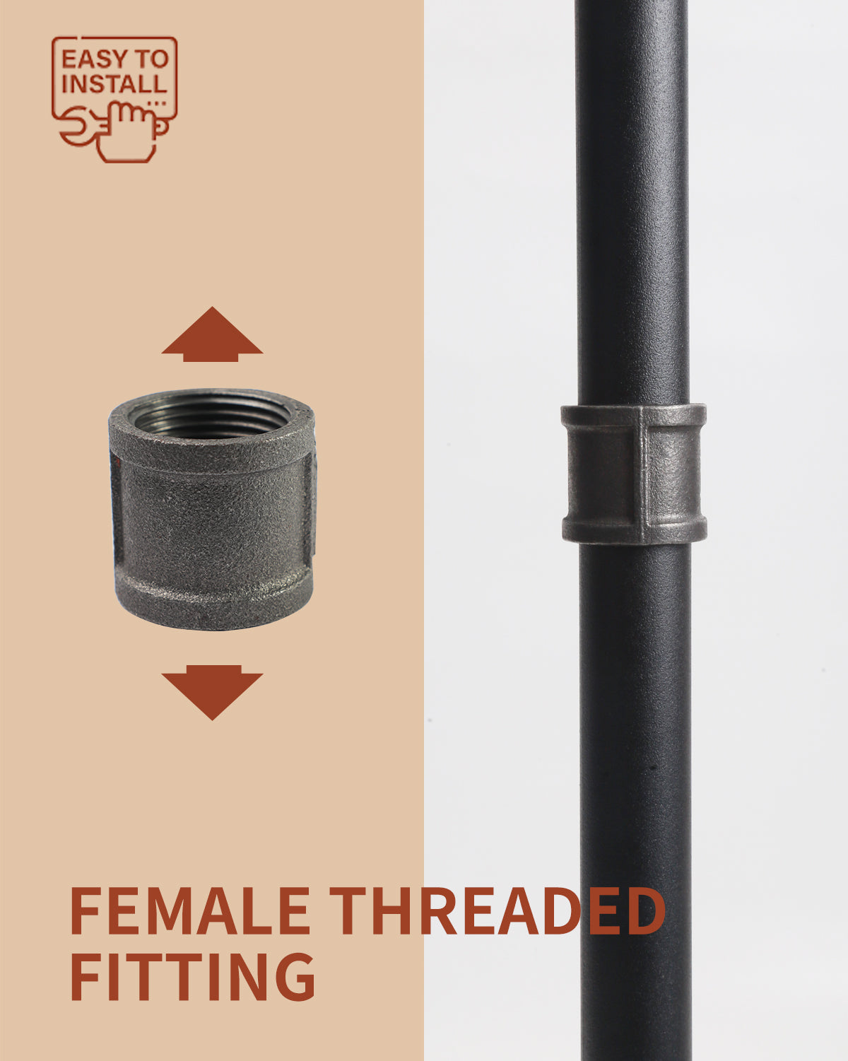 AGUTEA Heavy Duty Cast Iron Pipe Flange - Industrial Black Floor Flange for Shelving, Table Legs, Pipe Systems